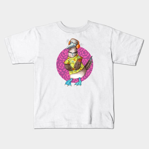 Dancing booby bird Kids T-Shirt by Sitenkova